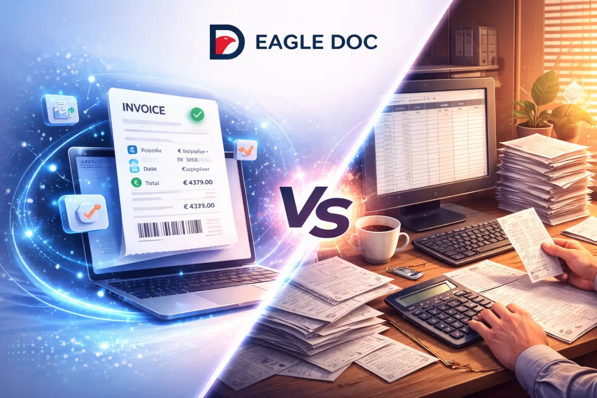 Invoice processing software compared to manual data entry